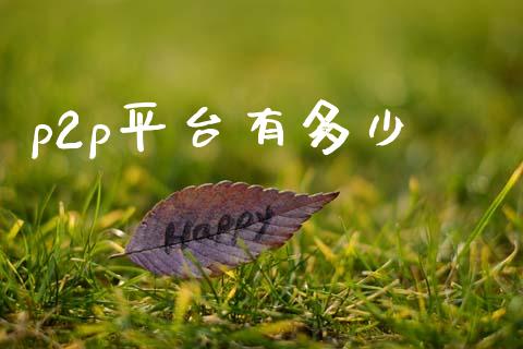 p2p平台有多少_https://wap.15771688.com_原油期货直播室_第1张