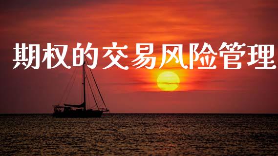 期权的交易风险管理_https://wap.15771688.com_道指期货_第1张