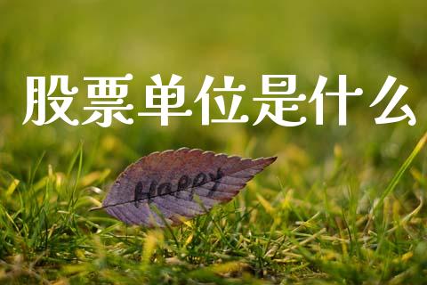 股票单位是什么_https://wap.15771688.com_期货手续费一览表_第1张
