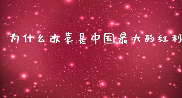 为什么改革是中国最大的红利_https://wap.15771688.com_原油期货直播室_第1张