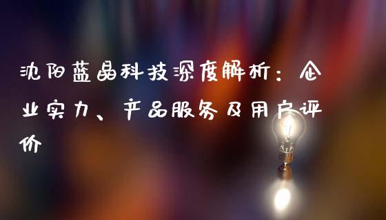 沈阳蓝晶科技深度解析：企业实力、产品服务及用户评价_https://wap.15771688.com_道指期货_第1张
