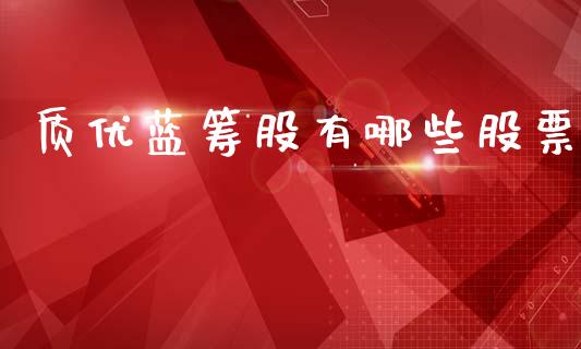 质优蓝筹股有哪些股票_https://wap.15771688.com_道指期货_第1张