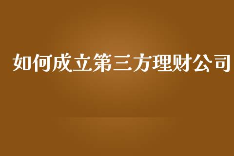如何成立第三方理财公司_https://wap.15771688.com_原油期货直播室_第1张