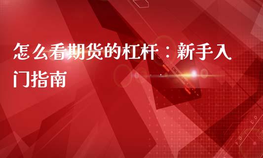 怎么看期货的杠杆：新手入门指南_https://wap.15771688.com_国际期货_第1张