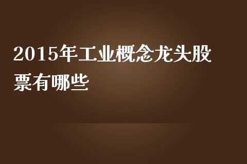 2015年工业概念龙头股票有哪些_https://wap.15771688.com_原油期货直播室_第1张