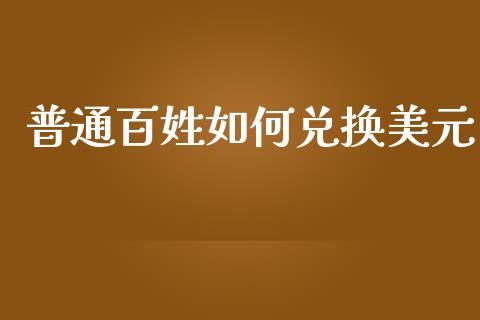 普通百姓如何兑换美元_https://wap.15771688.com_国际期货_第1张