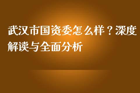 武汉市国资委怎么样?深度解读与全面分析_道指期货_第1张_原油期货直播室_道指期_期货手续费一览表_国际期货 武汉市国资委怎么样?深度解读与全面分析_https://wap.15771688.com_道指期货_第1张