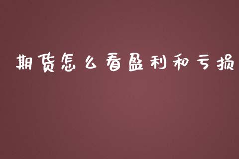 期货怎么看盈利和亏损_https://wap.15771688.com_国际期货_第1张