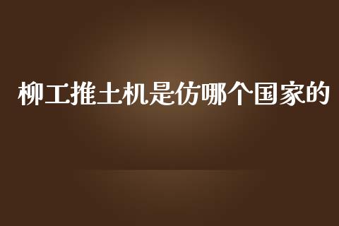 柳工推土机是仿哪个国家的_https://wap.15771688.com_期货手续费一览表_第1张