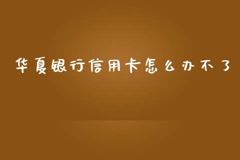 华夏银行信用卡怎么办不了_https://wap.15771688.com_期货手续费一览表_第1张