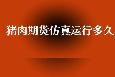 猪肉期货仿真运行多久_https://wap.15771688.com_道指期货_第1张