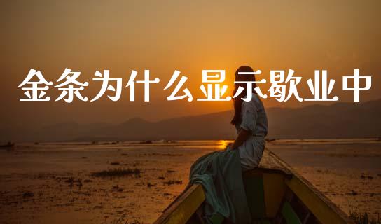 金条为什么显示歇业中_https://wap.15771688.com_道指期货_第1张