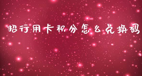招行用卡积分怎么兑换码_https://wap.15771688.com_期货手续费一览表_第1张