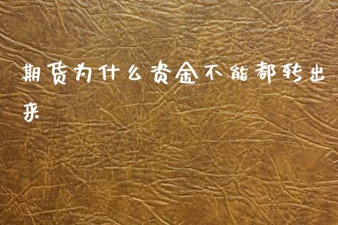 期货为什么资金不能都转出来_https://wap.15771688.com_期货手续费一览表_第1张