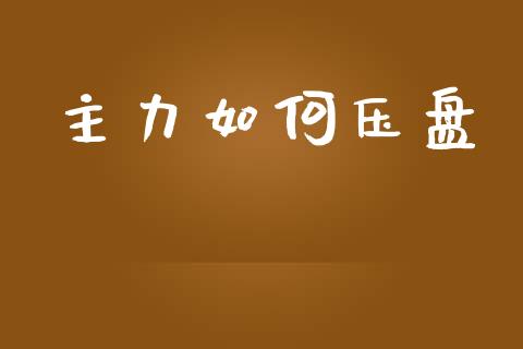 主力如何压盘_https://wap.15771688.com_期货手续费一览表_第1张