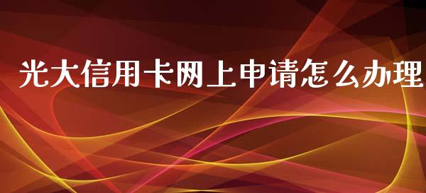 光大信用卡网上申请怎么办理_https://wap.15771688.com_原油期货直播室_第1张