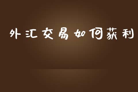 外汇交易如何获利_https://wap.15771688.com_原油期货直播室_第1张