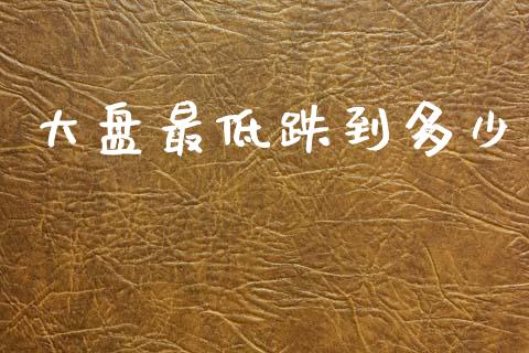 大盘最低跌到多少_https://wap.15771688.com_国际期货_第1张