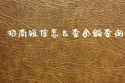 招商短信怎么查余额查询_https://wap.15771688.com_道指期货_第1张