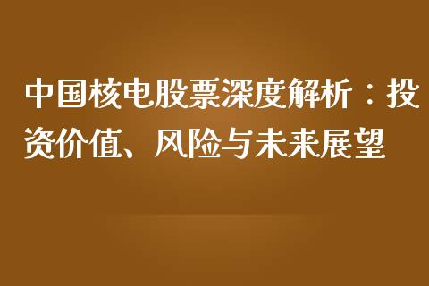 中国核电股票深度解析：投资价值、风险与未来展望_https://wap.15771688.com_期货手续费一览表_第1张
