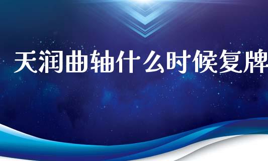 天润曲轴什么时候复牌_https://wap.15771688.com_原油期货直播室_第1张