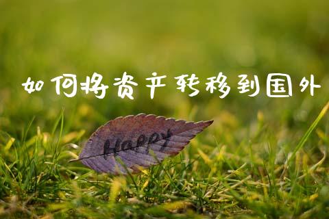 如何将资产转移到国外_https://wap.15771688.com_道指期货_第1张