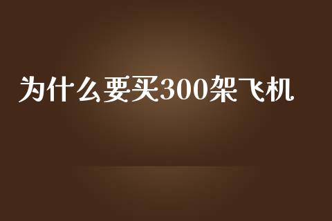 为什么要买300架飞机_https://wap.15771688.com_期货手续费一览表_第1张