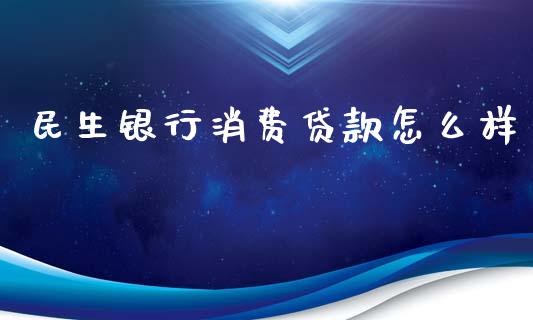 民生银行消费贷款怎么样_https://wap.15771688.com_道指期货_第1张