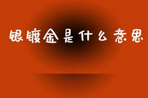 银镀金是什么意思_https://wap.15771688.com_期货手续费一览表_第1张