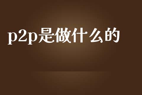 p2p是做什么的_https://wap.15771688.com_期货手续费一览表_第1张